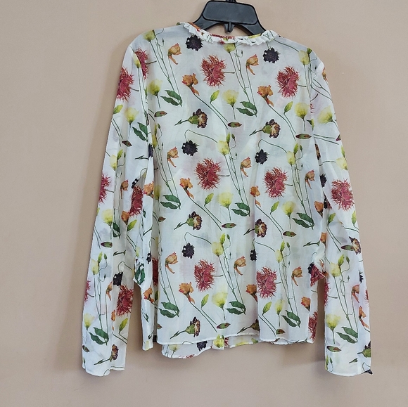 & other stories floral blouse with ruffle detail silk blend - Picture 6 of 6